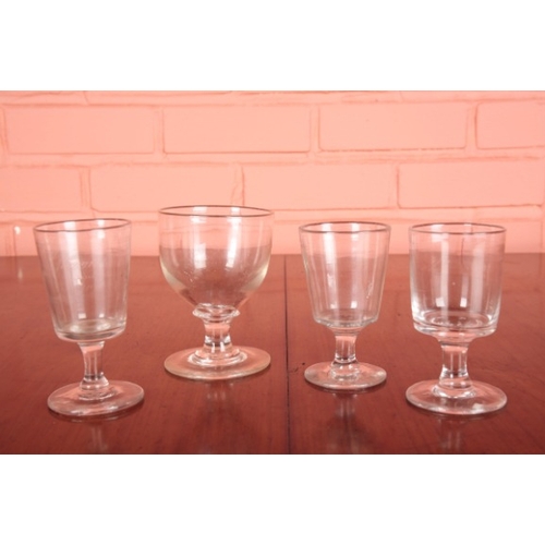 539 - A LATE 19TH CENTURY RUMMER

12cm high; together with three other glasses (4)