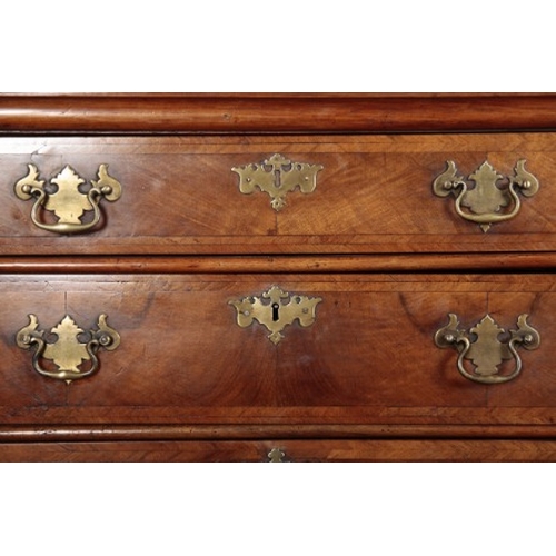 543 - A QUEEN ANNE WALNUT CHEST OF DRAWERS

early 18th century and later, the herringbone crossbanded top ... 