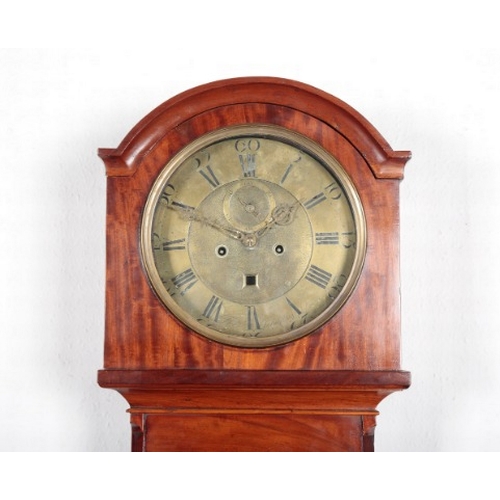 570 - A REGENCY MAHOGANY LONGCASE CLOCK BY THOMAS JOHNSTON OF DUBLIN

the eight day movement striking on a... 