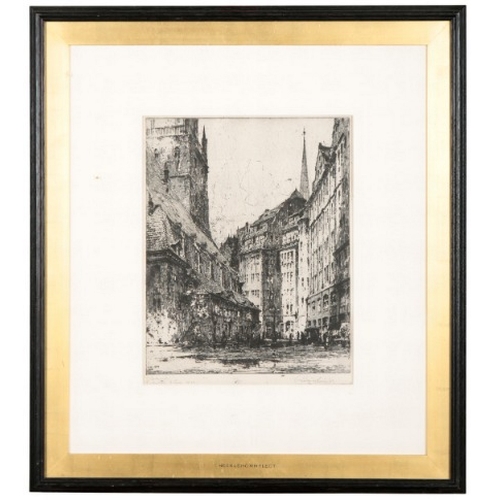 595 - *LUIGI KASIMIR (1881-1962) 'Hecklehornflect'

signed and inscribed to the margin, etching, the image... 