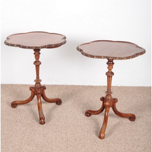 644 - A PAIR OF MAHOGANY OCCASIONAL TABLES

late 19th century, with  pie-crust borders and fluted central ... 