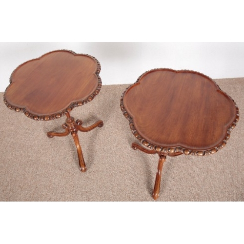 644 - A PAIR OF MAHOGANY OCCASIONAL TABLES

late 19th century, with  pie-crust borders and fluted central ... 