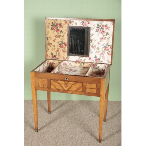 660 - A FRENCH WALNUT & FRUITWOOD DRESSING TABLE

19th century, with a fitted interior and single central ... 