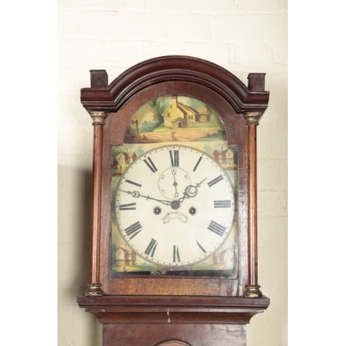 689 - AN OAK LONGCASE CLOCK

the eight day movement striking on a bell, the painted dial with subsidiary s... 