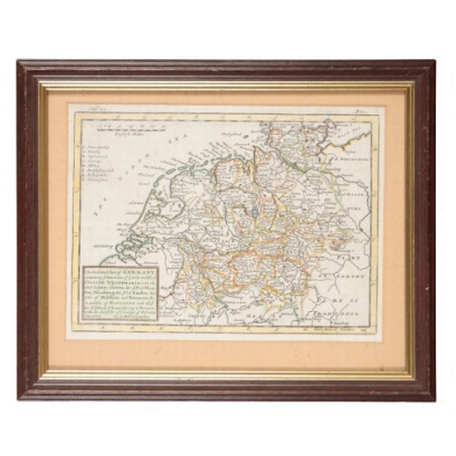 747 - A MAP OF SOMERSETSHIRE

by Robert K Dawson, Leut. R. E, framed and glazed, 28cm x 35cm; together wit... 