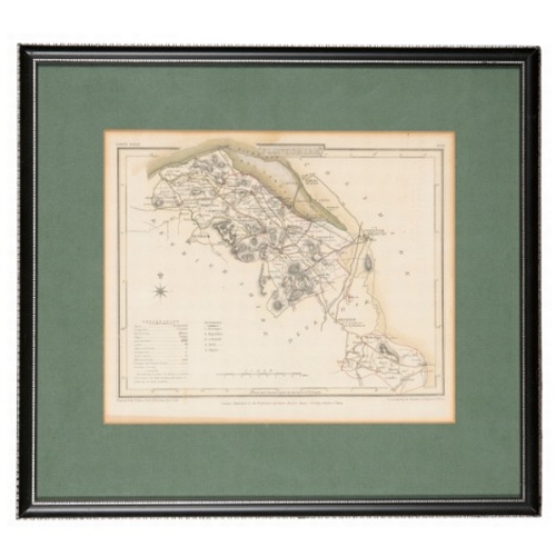 747 - A MAP OF SOMERSETSHIRE

by Robert K Dawson, Leut. R. E, framed and glazed, 28cm x 35cm; together wit... 