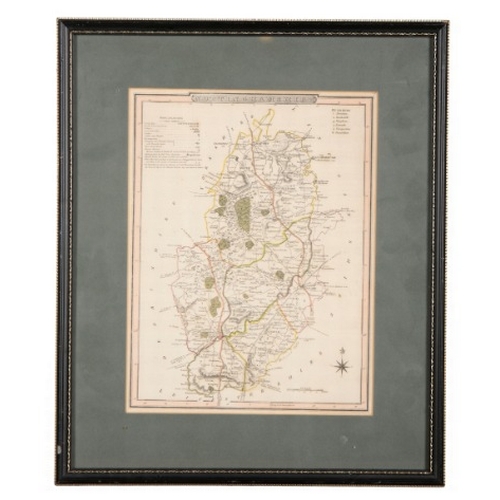 747 - A MAP OF SOMERSETSHIRE

by Robert K Dawson, Leut. R. E, framed and glazed, 28cm x 35cm; together wit... 