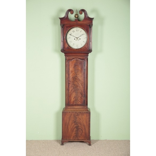 765 - A REGENCY MAHOGANY LONGCASE CLOCK BY JONATHAN TOWLSON, CHILWELL

the eight day movement striking on ... 