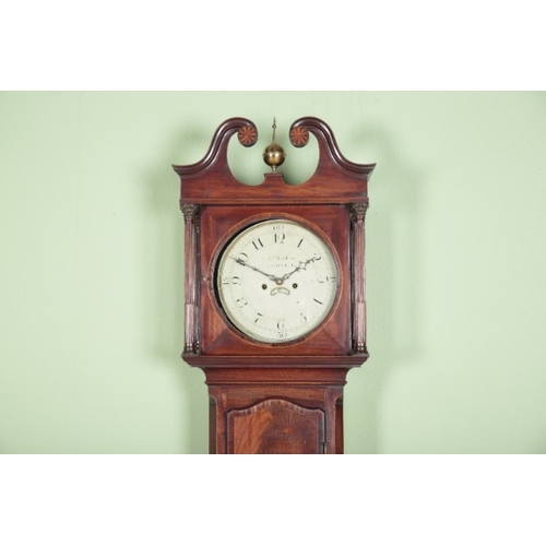 765 - A REGENCY MAHOGANY LONGCASE CLOCK BY JONATHAN TOWLSON, CHILWELL

the eight day movement striking on ... 