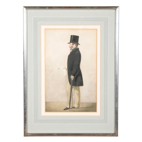 766 - ENGLISH SCHOOL, 19TH CENTURY A pair of Vanity Fair style portraits

'The Late Capt. White' and 'The ... 