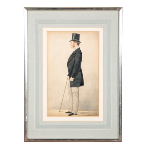 766 - ENGLISH SCHOOL, 19TH CENTURY A pair of Vanity Fair style portraits

'The Late Capt. White' and 'The ... 