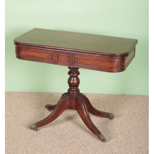 788 - A MAHOGANY TEA TABLE

early 19th century, the hinged top over a moulded frieze, on a turned stem to ... 