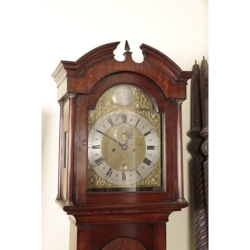 802 - AN OAK LONGCASE CLOCK BY WILLIAM TARRY OF NEWPORT

late 18th/early 19th century, the 29cm arched bra... 