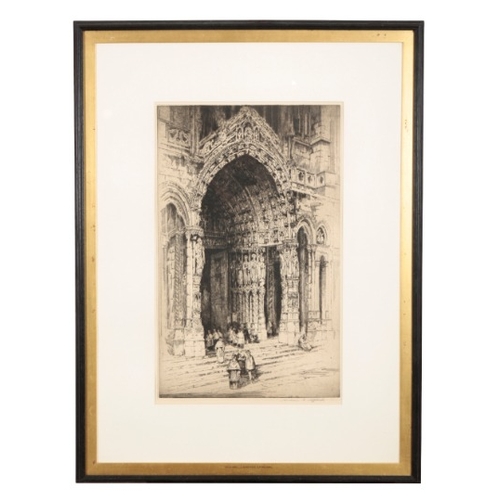 870 - ANDREW FAIRBAIRN AFFLECK (1874/75-1935/36) 'Doorway, Chartres Cathedral'

signed in pencil to the ma... 