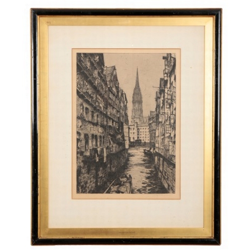 870 - ANDREW FAIRBAIRN AFFLECK (1874/75-1935/36) 'Doorway, Chartres Cathedral'

signed in pencil to the ma... 