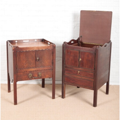 884 - A GEORGE III MAHOGANY NIGHT COMMODE

the shaped gallery with handle cut-outs, enclosed by a pair of ... 