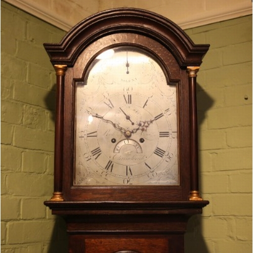 901 - AN OAK LONGCASE CLOCK BY ROBERT COX OF CHRISTCHURCH

late 18th/early 19th century, the 30cm arched s... 