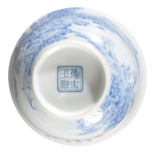 380 - A CHINESE PORCELAIN TEA BOWL

bearing a four character Yongzheng seal mark to the base, probably 20t... 