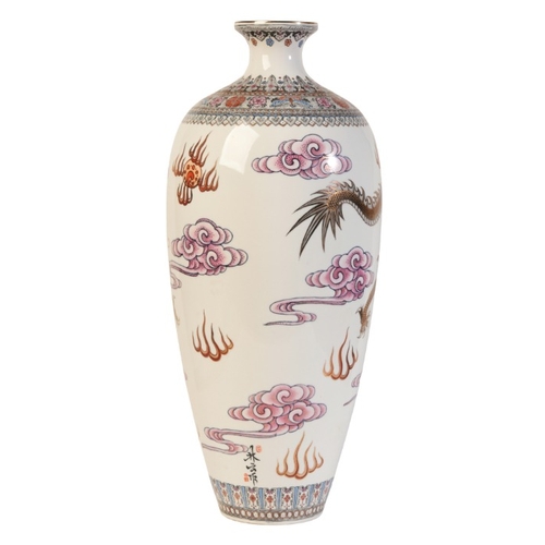 389 - A CHINESE 'EGGSHELL' PORCELAIN VASE

bearing a six character Tongzhi seal mark to the base, 20th cen... 