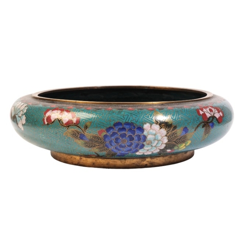 437 - A CHINESE CLOISONNE BOWL

bearing an apocryphal four character Ming mark to the base, decorated with... 