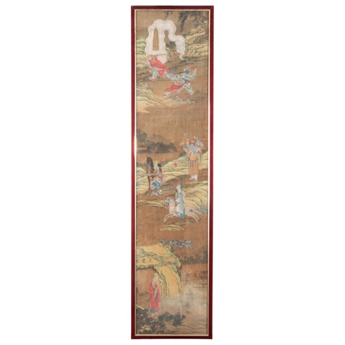 518 - A PAIR OF CHINESE PAINTINGS ON SILK

one inscribed lower left, late 19th/early 20th century, each de... 