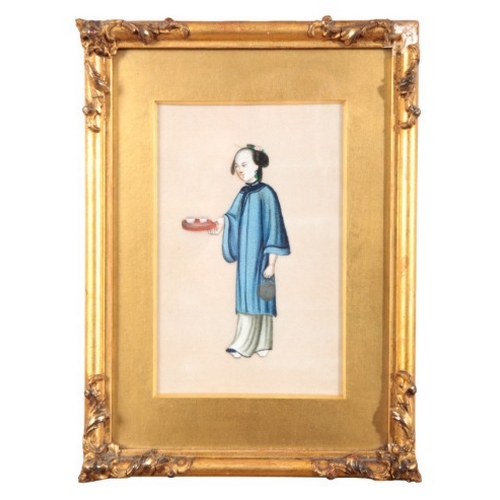 520 - CHINESE SCHOOL, LATE 19TH/EARLY 20TH CENTURY A set of seven pith paintings

all depicting portraits ... 