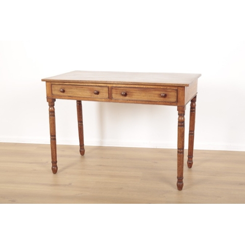 10 - A VICTORIAN MAHOGANY HALL TABLE

fitted two drawers, on turned legs, 74cm high x 107cm wide x 52cm d... 