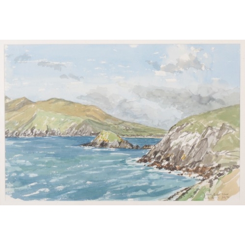 14 - *PAUL BURNS (20th Century) 'Great Blasket Island'

Irish coastal landscape, signed, titled and dated... 