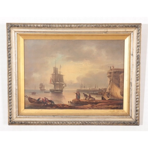 172 - ARTHUR SMITH (19th century) A pair of harbour scenes with shipping

oils on board, each 24cm x 35cm ... 