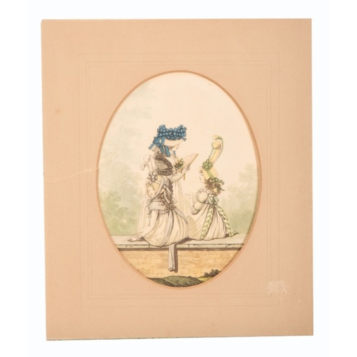 235 - A GROUP OF THREE EARLY 19TH CENTURY ENGLISH FASHION PLATES

depicting morning, afternoon and evening... 