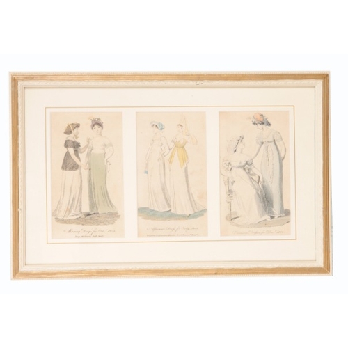 235 - A GROUP OF THREE EARLY 19TH CENTURY ENGLISH FASHION PLATES

depicting morning, afternoon and evening... 