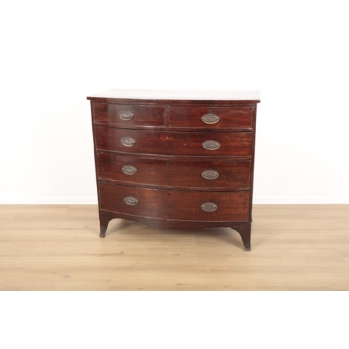 47 - A MAHOGANY SERPENTINE CHEST OF DRAWERS

early 19th century, two small drawers above three long drawe... 