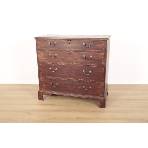 7 - A GEORGE III MAHOGANY CHEST OF DRAWERS

fitted four long graduated drawers with apparently original ... 