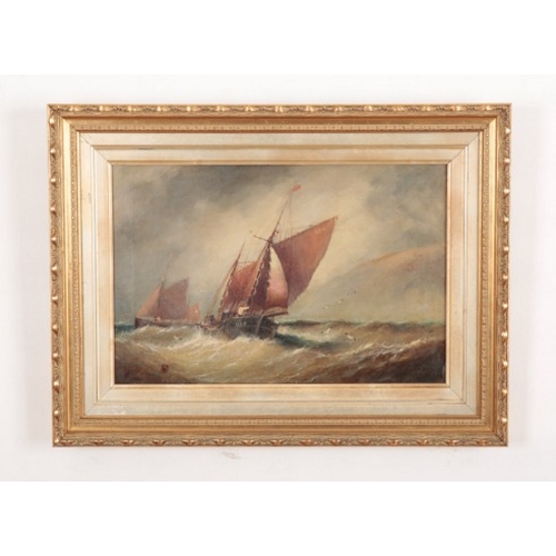 9 - MANNER OF JOHN MOORE OF IPSWICH (1820-1902) Fishing boats in heavy seas

signed 