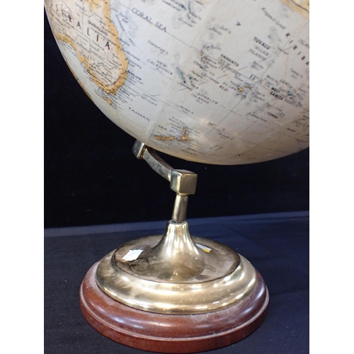 123 - A REPLOGLE 12 INCH DIAMETER GLOBE

World Classic series, with mahogany and brass stand