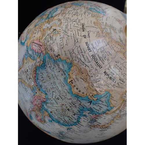 123 - A REPLOGLE 12 INCH DIAMETER GLOBE

World Classic series, with mahogany and brass stand