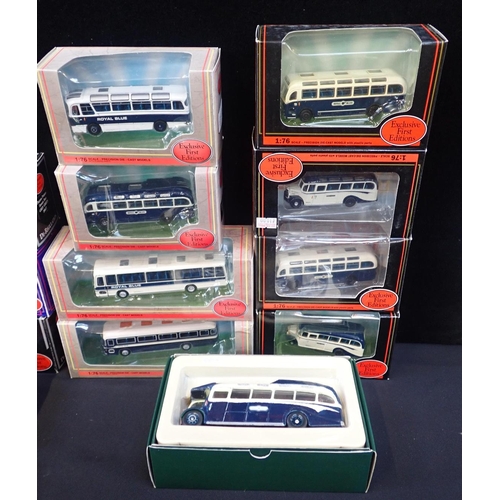 187 - A COLLECTION OF DIE CAST BUSES AND COACHES

Grey Green, Royal Blue, Thames Valley and various Britis... 