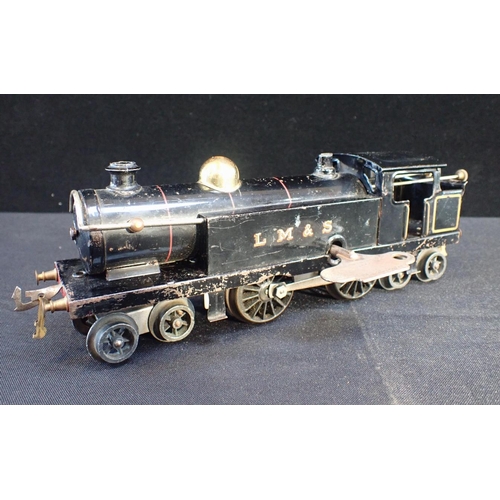 190 - HORNBY 0 GAUGE No.2 TANK LOCOMOTIVE

early example in black L M & S livery, clockwork, playworn