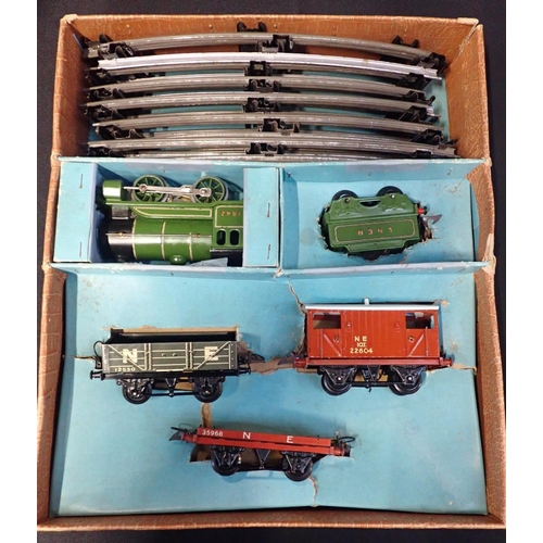 202 - HORNBY 0 GAUGE BOXED No. 601 GOODS TRAIN SET

LNER, NE banding