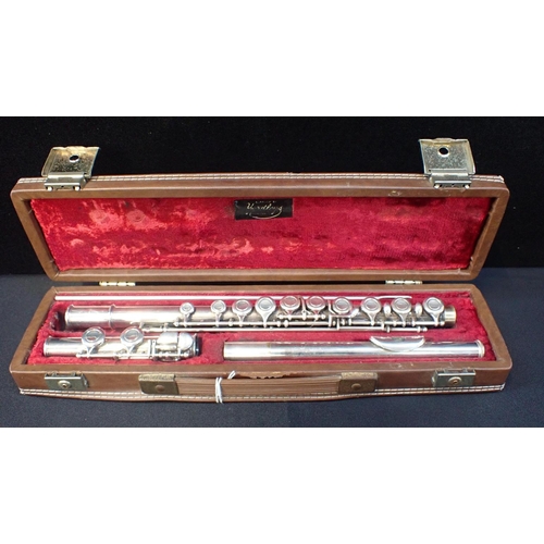 209 - A SILVER-PLATED 'EMPEROR E' FLUTE BY BOOSEY & HAWKES

supplied by Yardley's (case a/f)