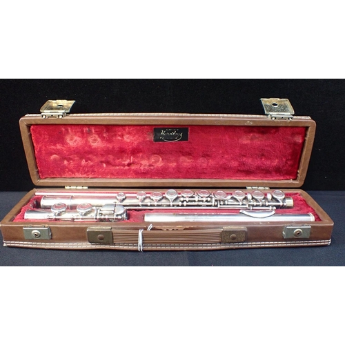 209 - A SILVER-PLATED 'EMPEROR E' FLUTE BY BOOSEY & HAWKES

supplied by Yardley's (case a/f)