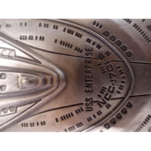 246 - STAR TREK PEWTER MODEL OF THE ENTERPRISE

with stand