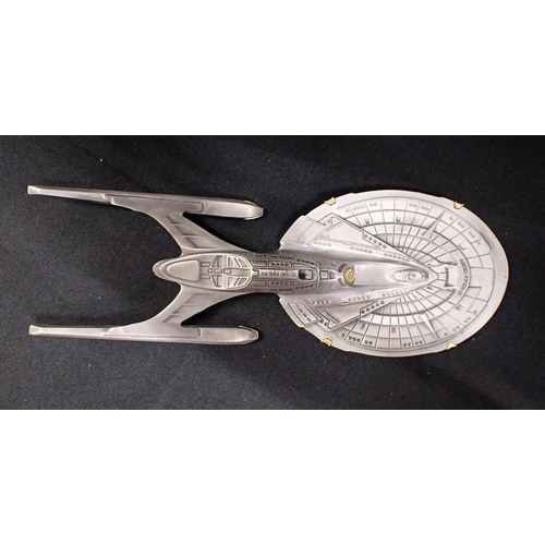 246 - STAR TREK PEWTER MODEL OF THE ENTERPRISE

with stand