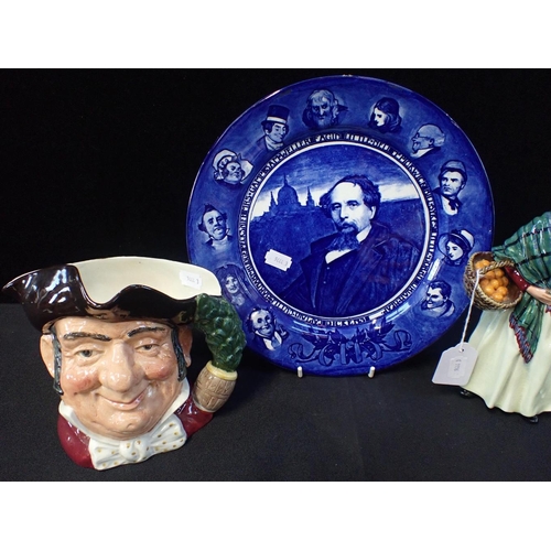 331 - ROYAL DOULTON FIGURE THE ORANGE SELLER

with a Royal Doulton Toby Jug Mine Host and a Doulton Dicken... 