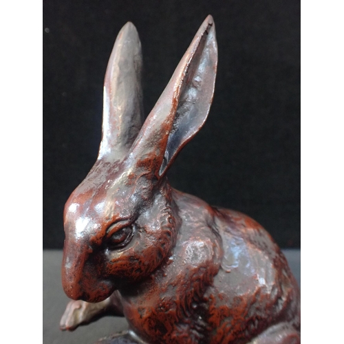 339 - A TOYOSUKE YOKOYAMA BRONZED HARE

impressed marks 19cm high