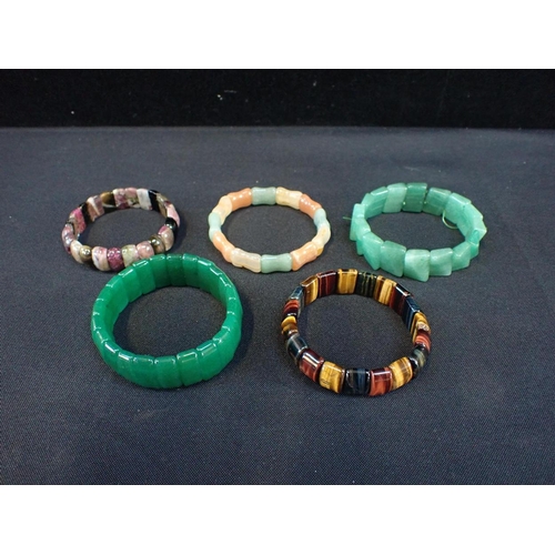 428 - A COLLECTION OF GEM-SET BRACELETS