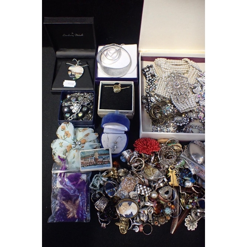 431 - A QUANTITY OF COSTUME JEWELLERY

mostly rings, some silver