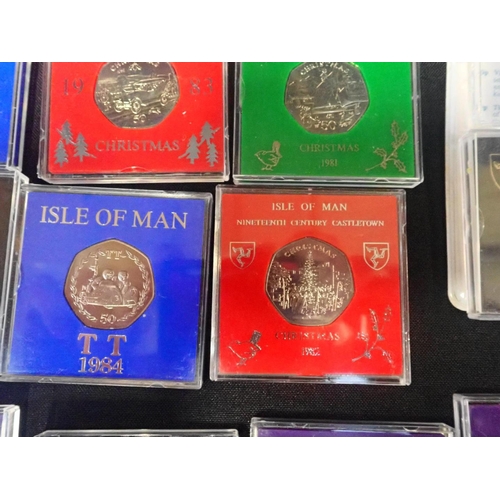 476 - A COLLECTION OF ISLE OF MAN PROOF COINS

and others, including commemorative crowns, mostly cased