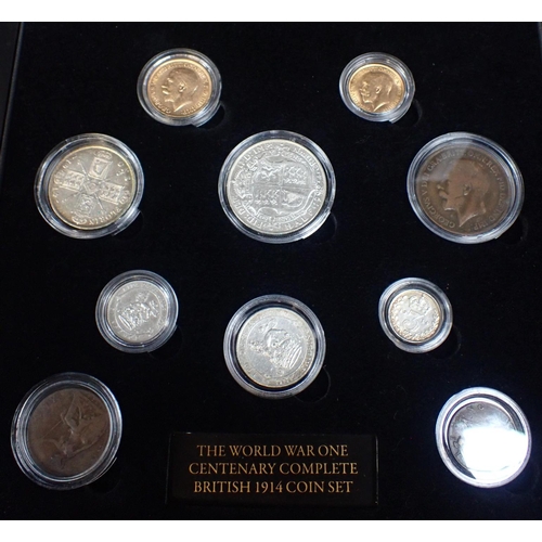 491 - A GEORGE V 1914 'WORLD WAR ONE CENTENTARY SET'

comprising ten coins all dated 1914, including full ... 