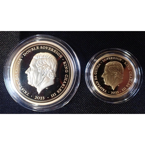 494 - A CHARLES III 2023 TRISTAN DA CUNHA GOLD '75TH BIRTHDAY PROOF SOVEREIGN DEFINITIVE SET'

struck on 1... 